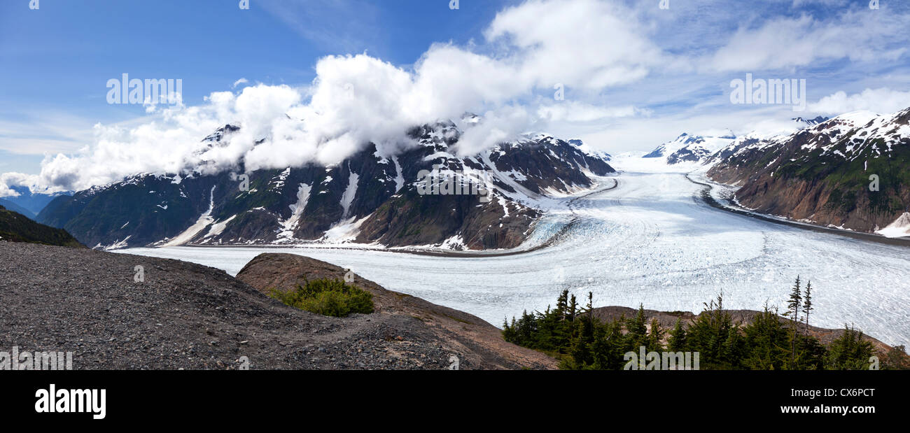 Il ghiacciaio di salmone in Alaska Hyder Foto Stock