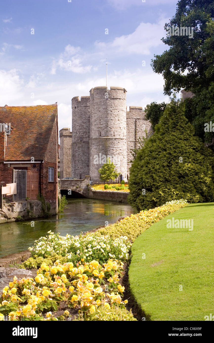 Canterbury Westgate Gardens, Fiume Stour, Kent, England, Regno Unito Foto Stock
