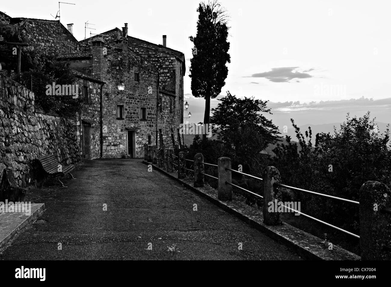 Luce della Sera su Libbiano village,Toscana Italia Foto Stock