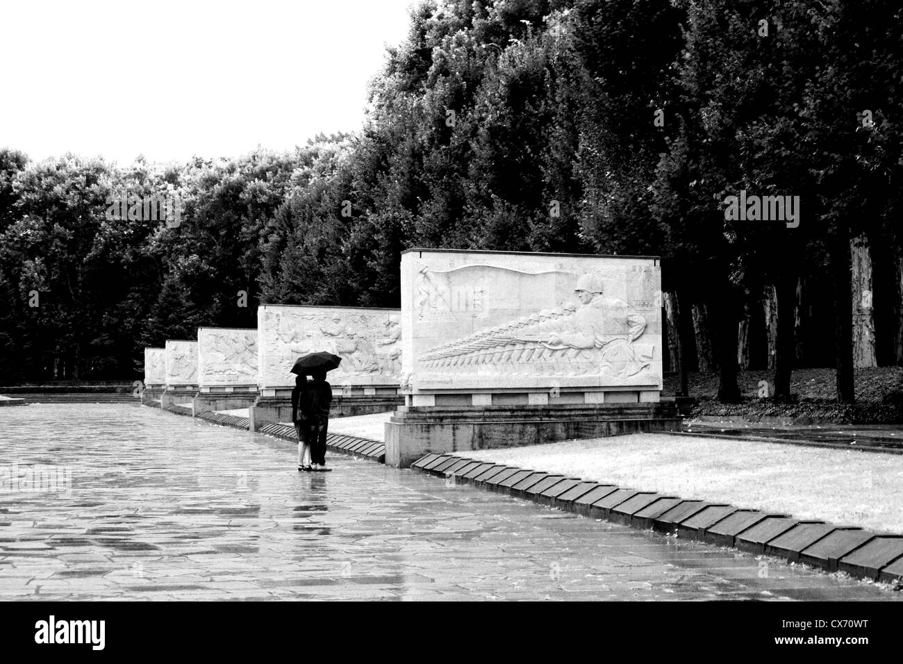 In caso di pioggia in un memoriale Foto Stock