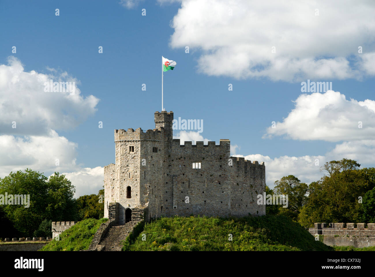 Il normanno mantenere il castello di Cardiff Galles del Sud la gran bretagna Foto Stock