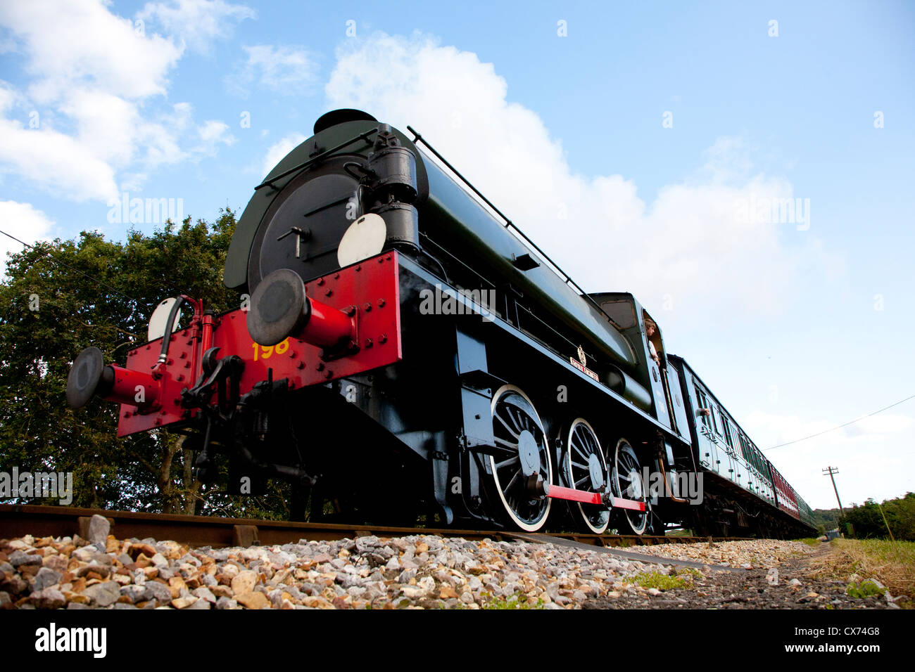 198, WD, Tank Engine, Royal Engineer, Steam Railway, Haven Street Wooton Station, Isle of Wight, Inghilterra, Regno Unito, Foto Stock