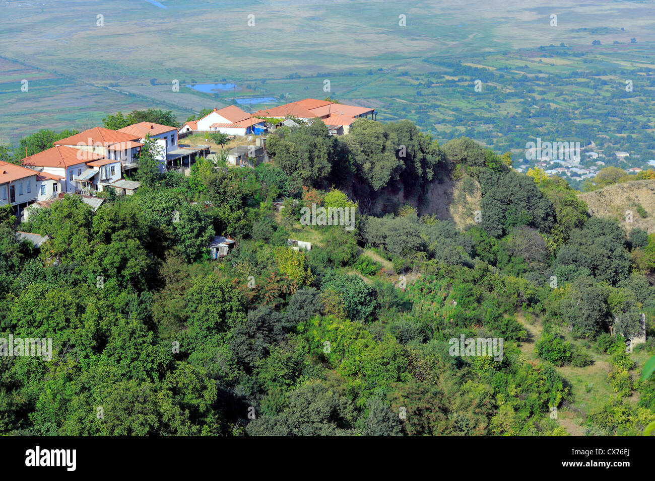 Vista della Valle Alazani, Sighnaghi, Kakheti, Georgia Foto Stock