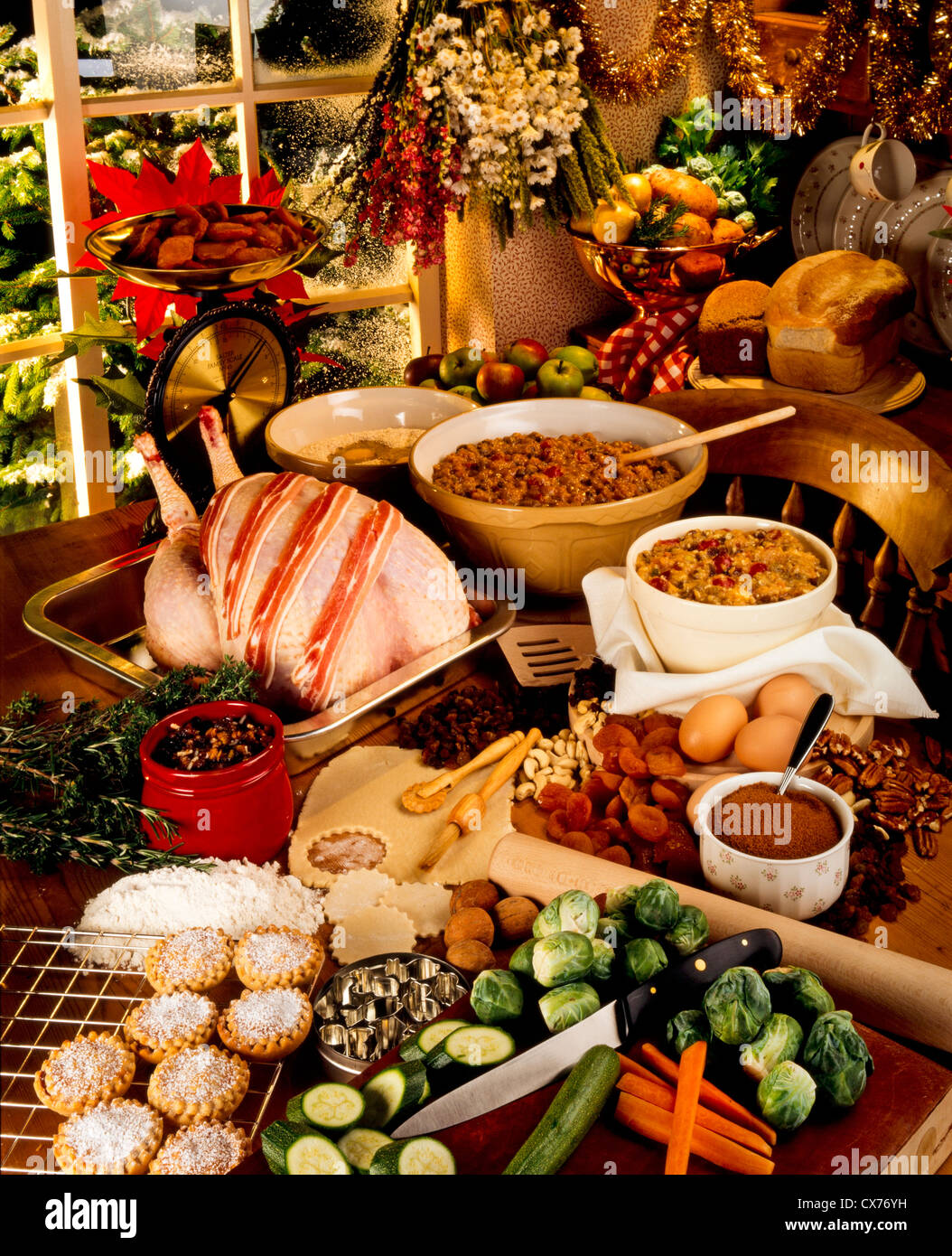 Il Natale di cottura Ingredienti Foto Stock