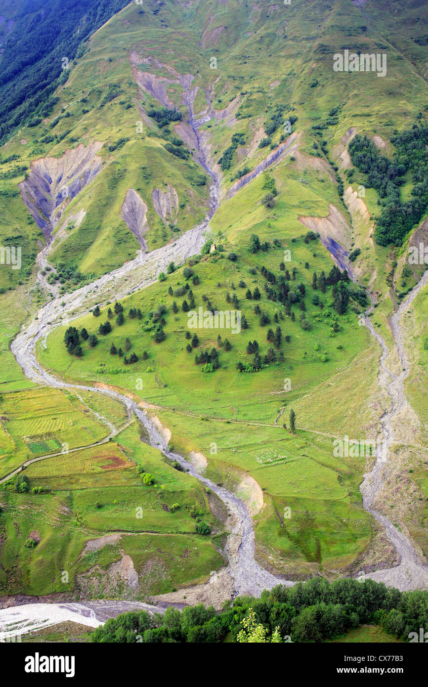 Paesaggio di montagna, Mtiuleti, Georgia Foto Stock