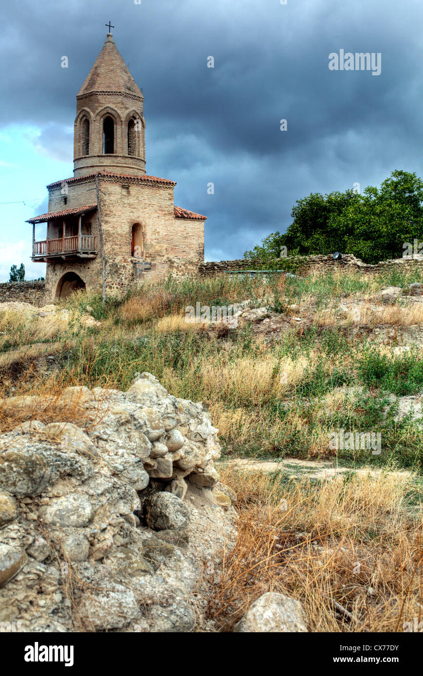 Il campanile della cattedrale di Samtavisi, Shida Kartli, Georgia Foto Stock