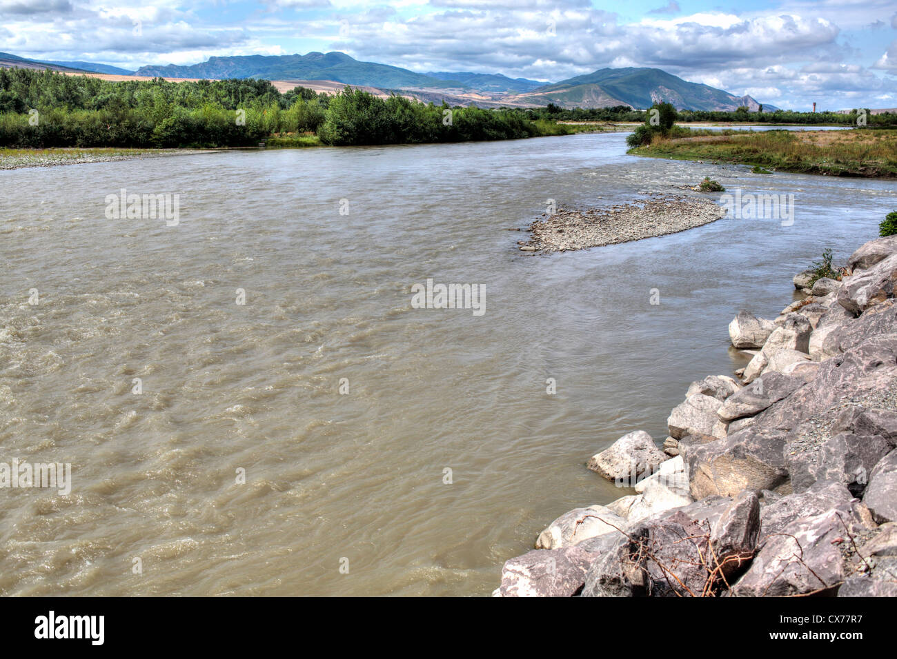 Fiume Kura, Uplistsikhe, Shida Kartli, Georgia Foto Stock