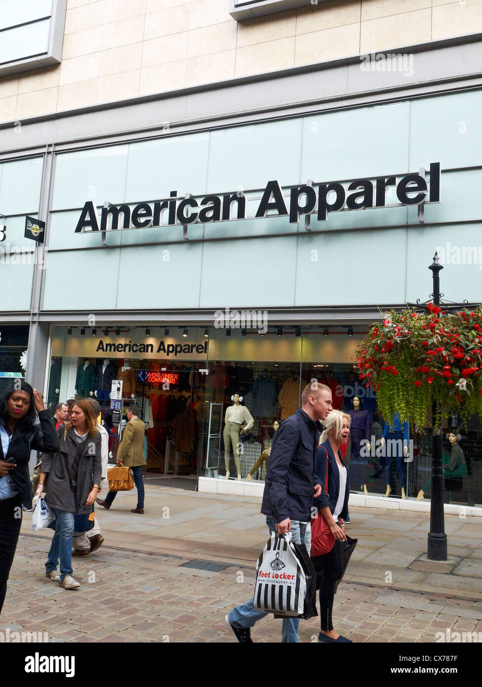 American Apparel store su Market Street a Manchester REGNO UNITO Foto Stock