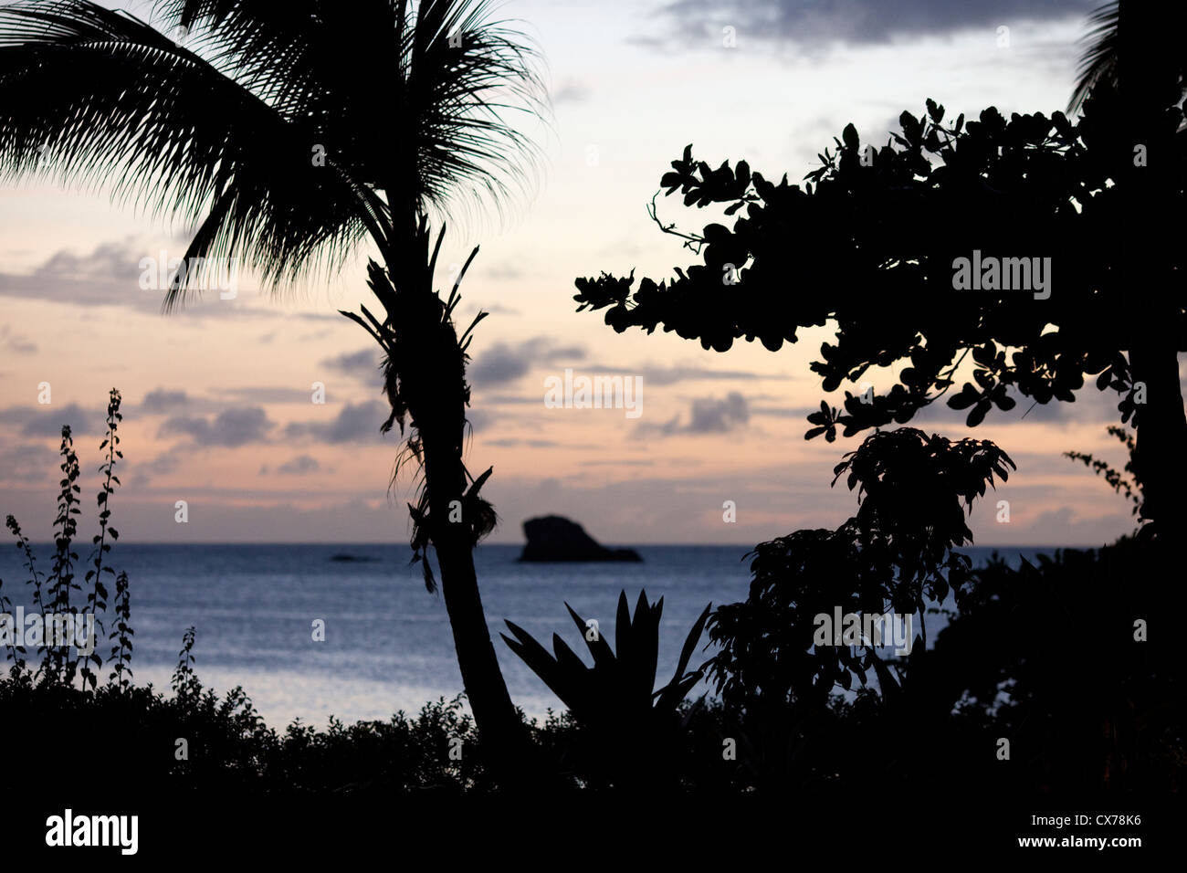 Tramonto sul mare a Santa Lucia Foto Stock