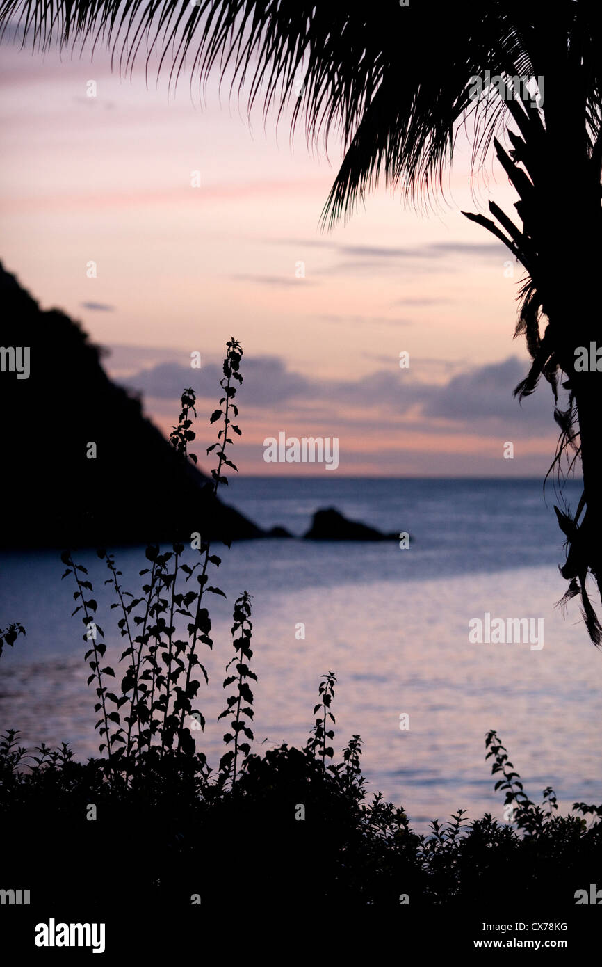 Tramonto sul mare a Santa Lucia Foto Stock