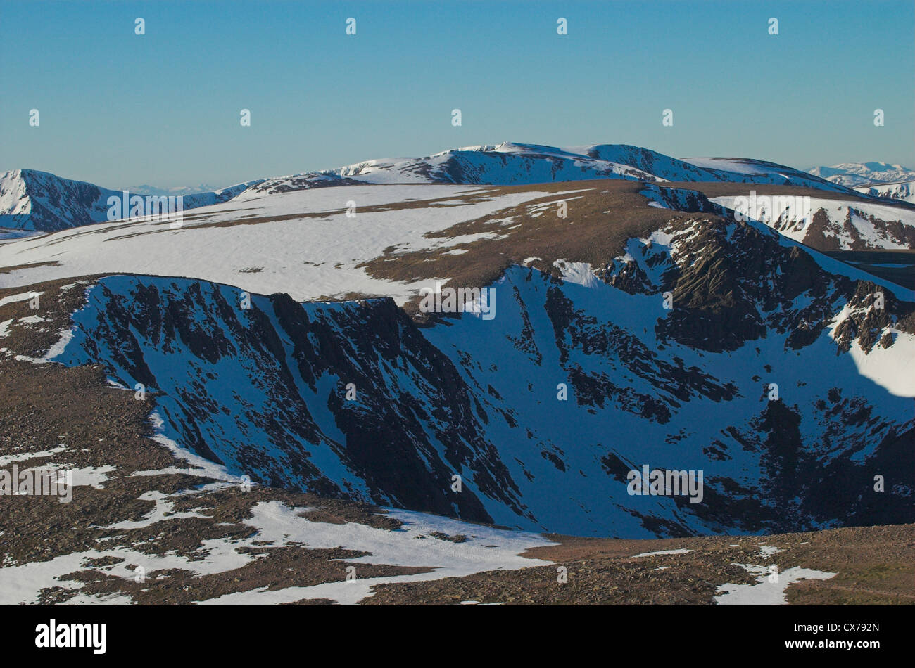 Parte superiore del Cairngorn montagne in Cairngorm National Park, Scotland, Regno Unito. Foto Stock