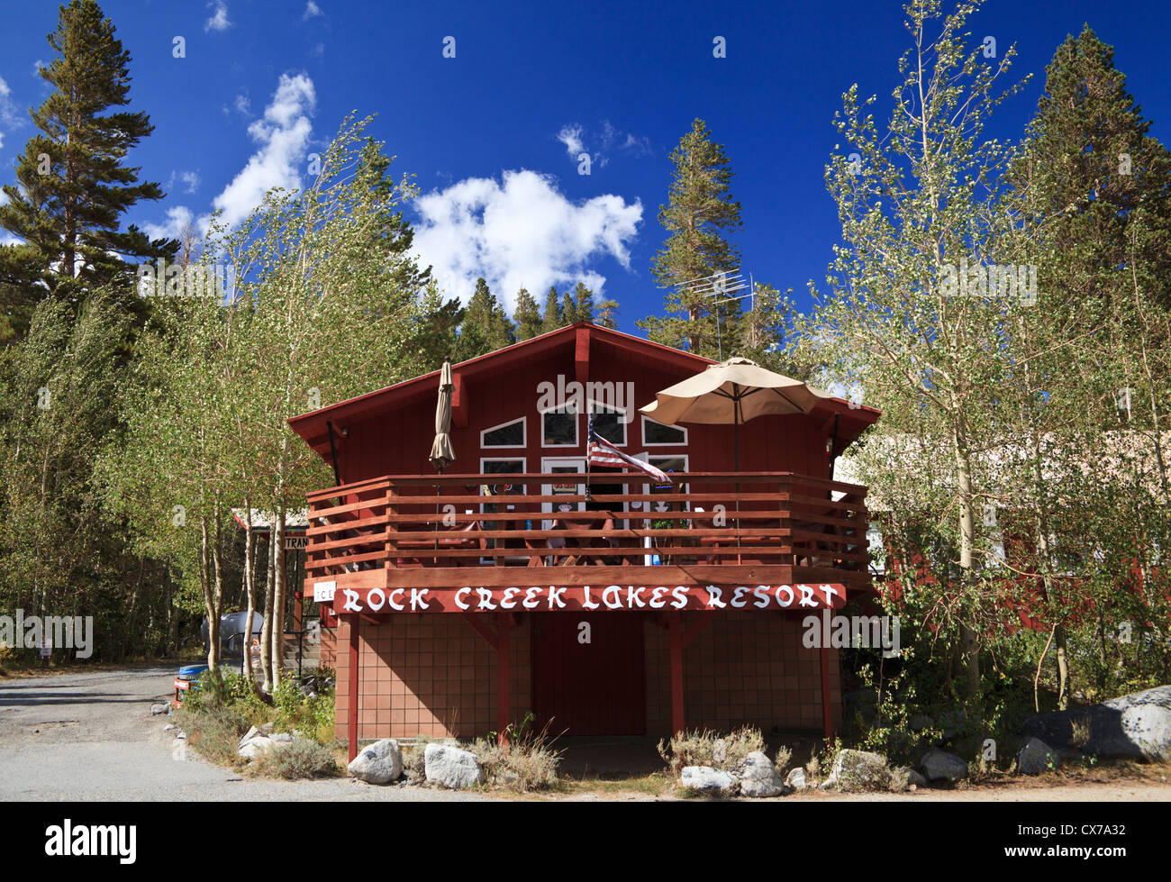 Rock Creek Lakes Resort nella Sierra orientale nel nord della California, noto per le sue torte e cabine Foto Stock