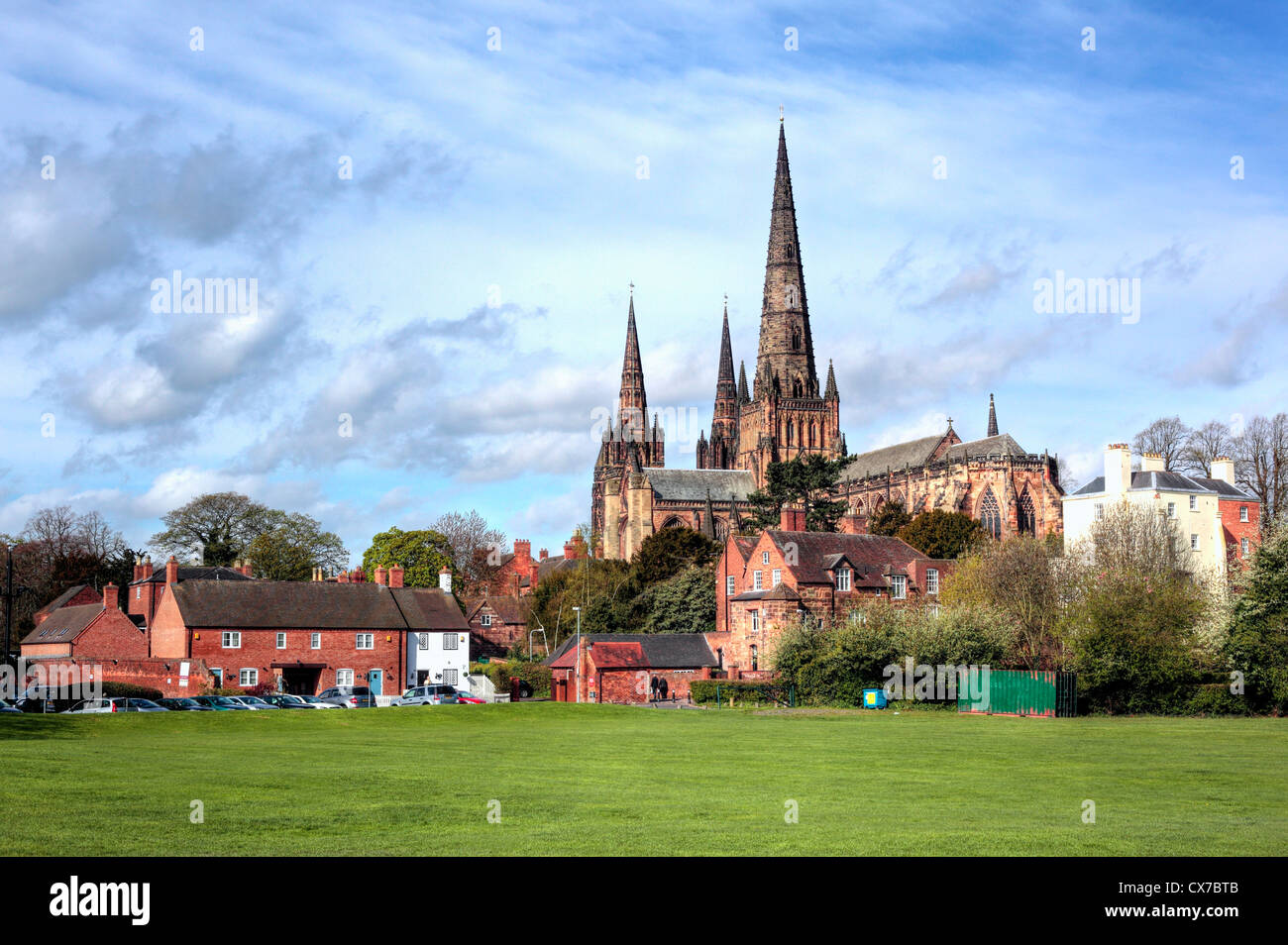 Lichfield Cathedral, Lichfield, Staffordshire, Regno Unito Foto Stock