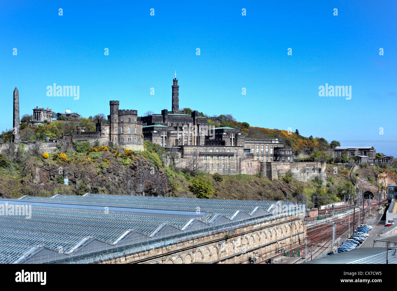 Stazione ferroviaria di Waverley, Edimburgo, Scozia, Regno Unito Foto Stock