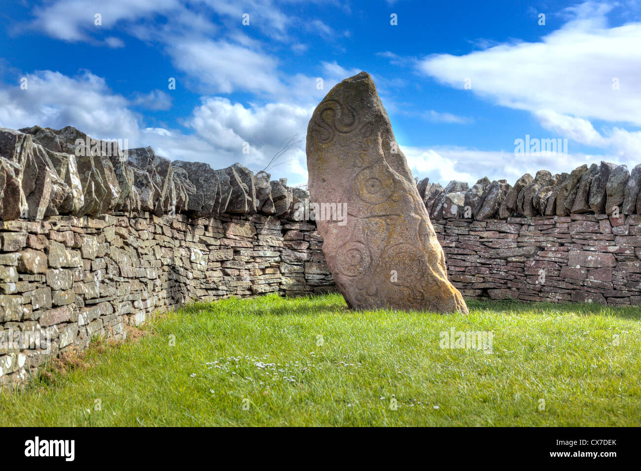 Pictish pietra intagliata, Aberlemno, Angus, Scotland, Regno Unito Foto Stock