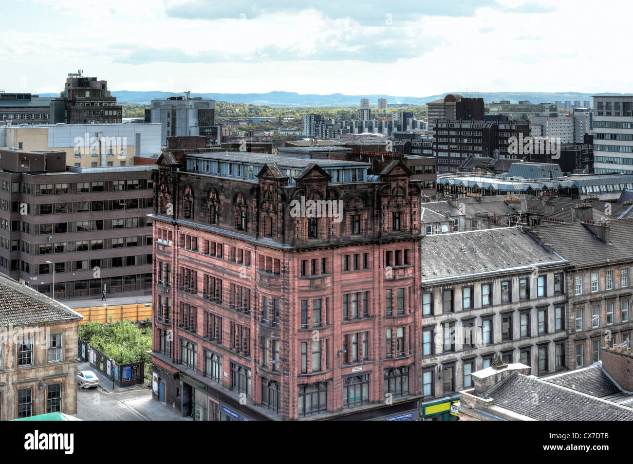 Vista della città di Glasgow School of Art di Glasgow, Scotland, Regno Unito Foto Stock