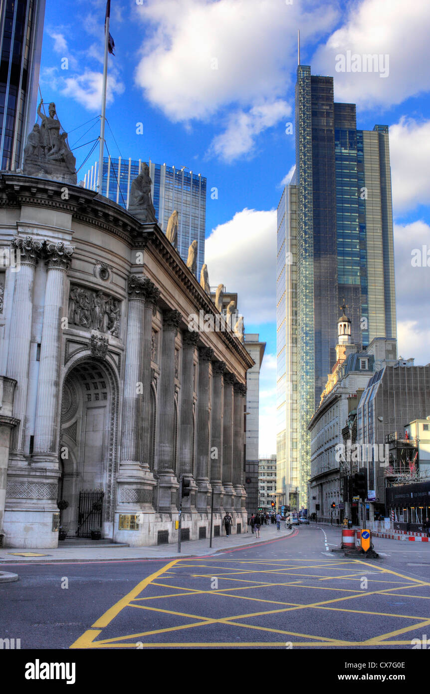 Vista della Torre di airone da Bishopsgate, London, Regno Unito Foto Stock