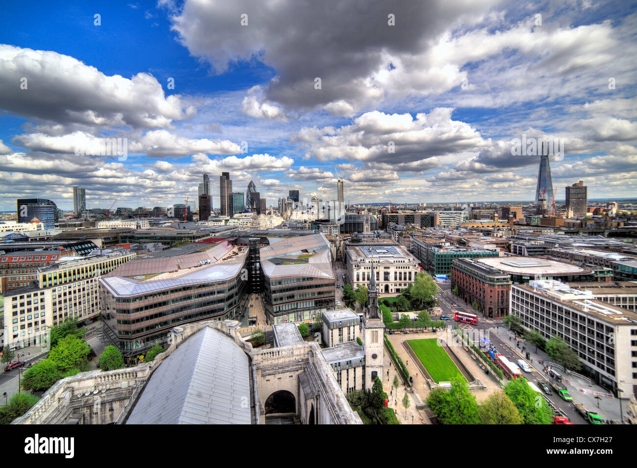 Vista di Londra città dalla Cattedrale di Saint Paul, Londra, Regno Unito, Londra, Regno Unito Foto Stock