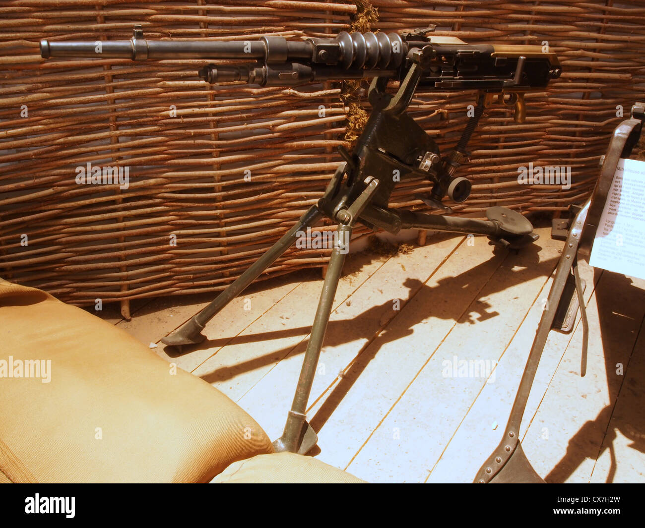 Il francese Hotchkiss mitragliatrice modello 1916 Foto Stock