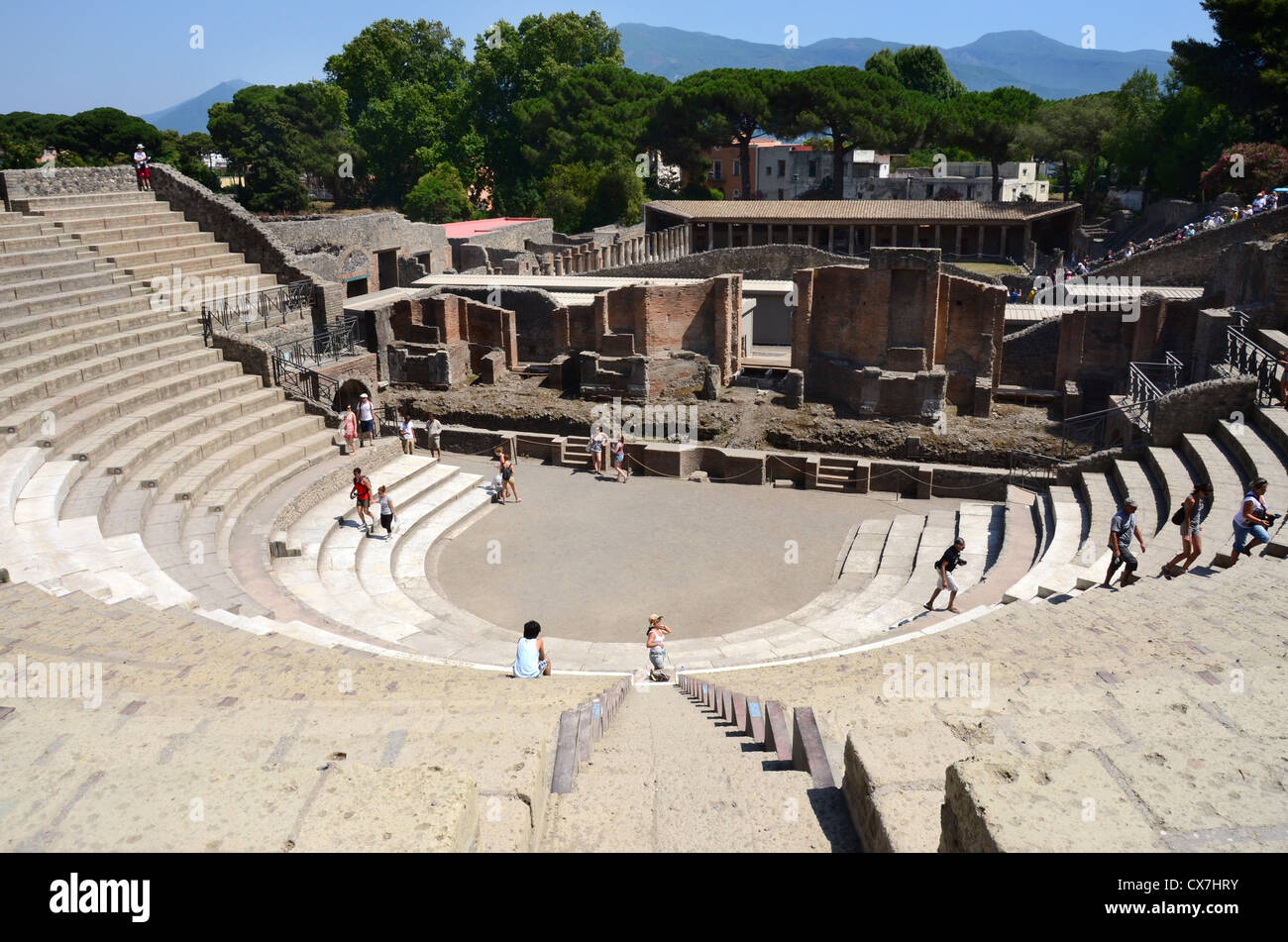 Scavi di Pompei teatro di grandi dimensioni Foto Stock