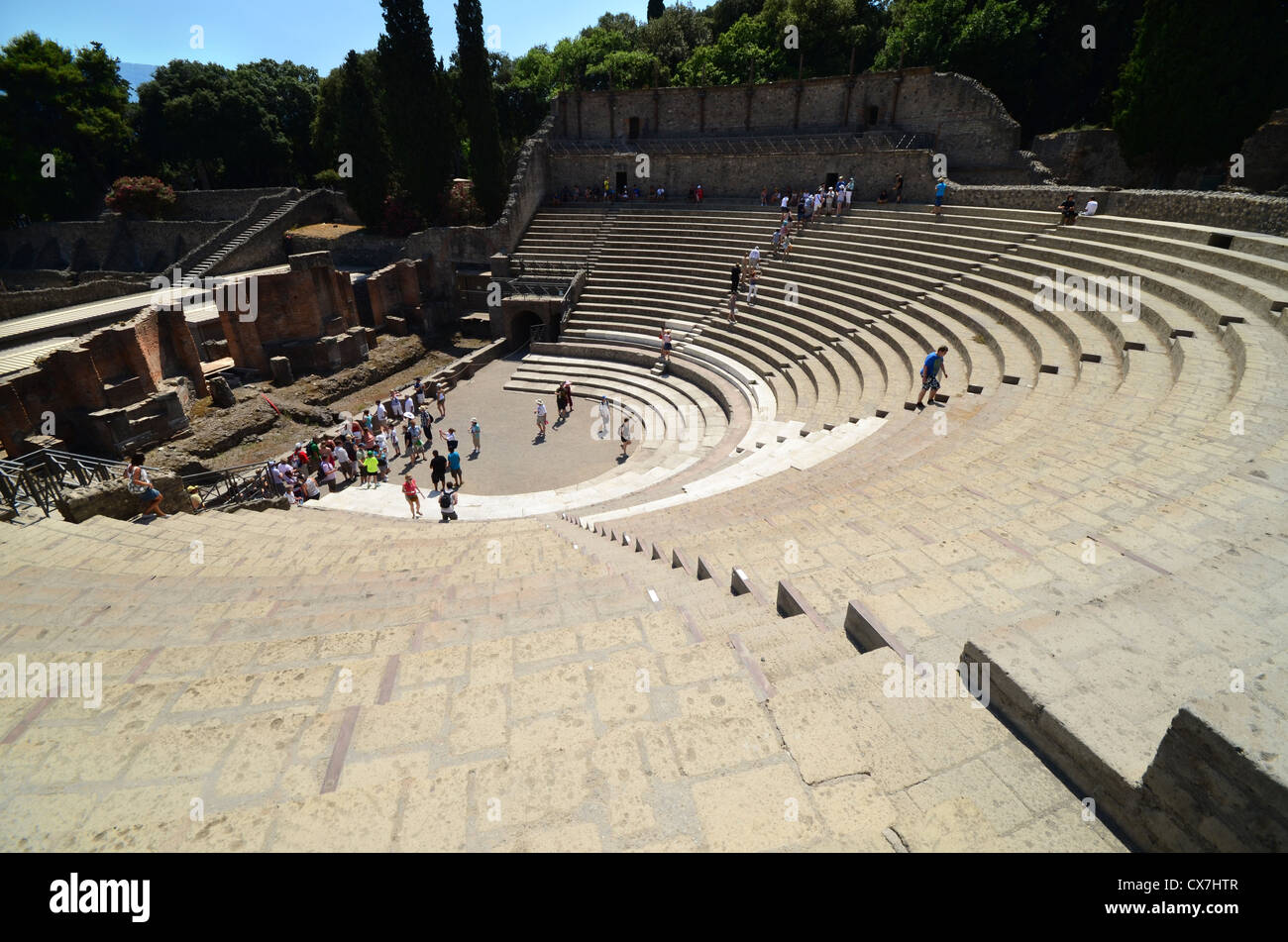 Scavi di Pompei teatro di grandi dimensioni Foto Stock