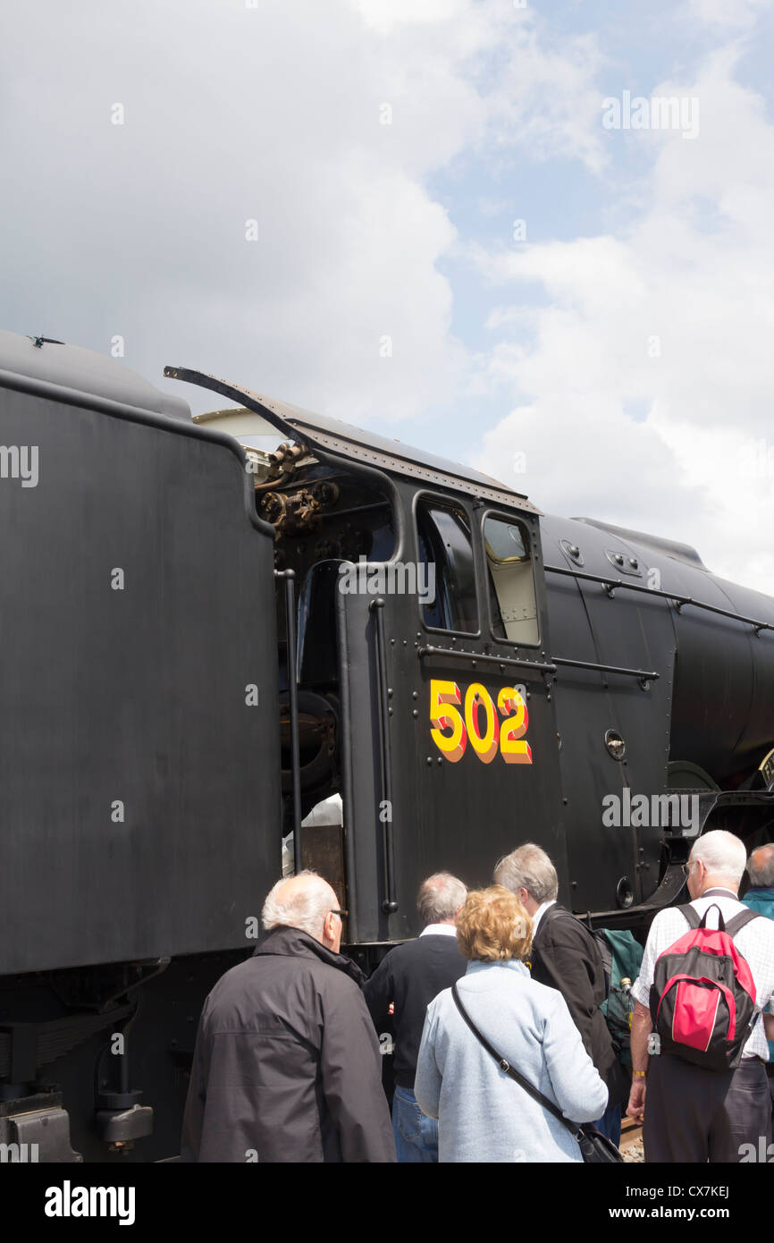 A3 classe pacifico locomotiva a vapore 'Flying Scotsman", è in mostra presso Railfest 2012 presso il Museo Nazionale delle Ferrovie di York. Foto Stock