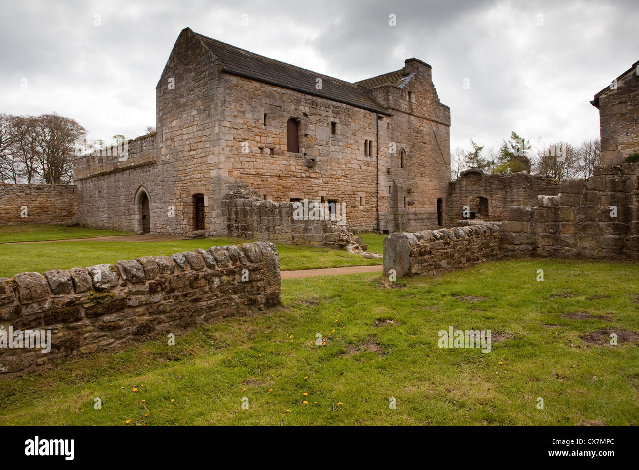 Aydon Castle è un maniero fortificato di casa a Aydon, vicino Corbridge in Northumberland, Inghilterra Foto Stock