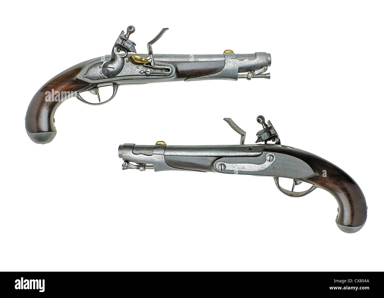 Antiquariato bavarese flintlock pistol Foto Stock