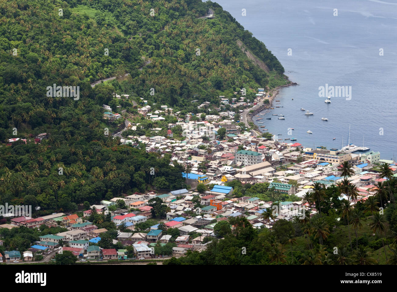 Soufriere in St Lucia, dei Caraibi Foto Stock