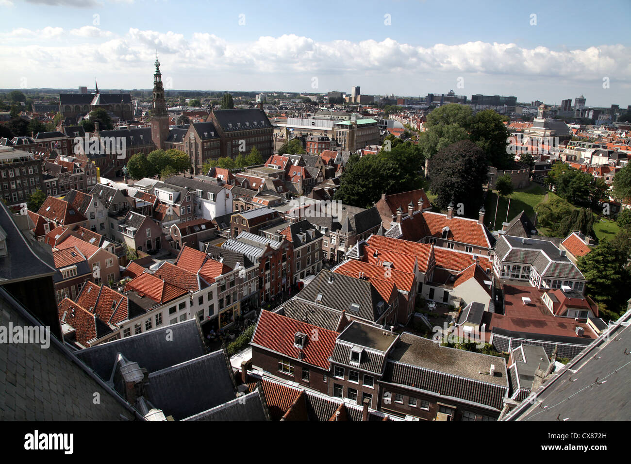Paesi Bassi, Olanda, Leiden,, Hooglandse Kerk, Chiesa.Burcht,il suo Municipio. Foto Stock