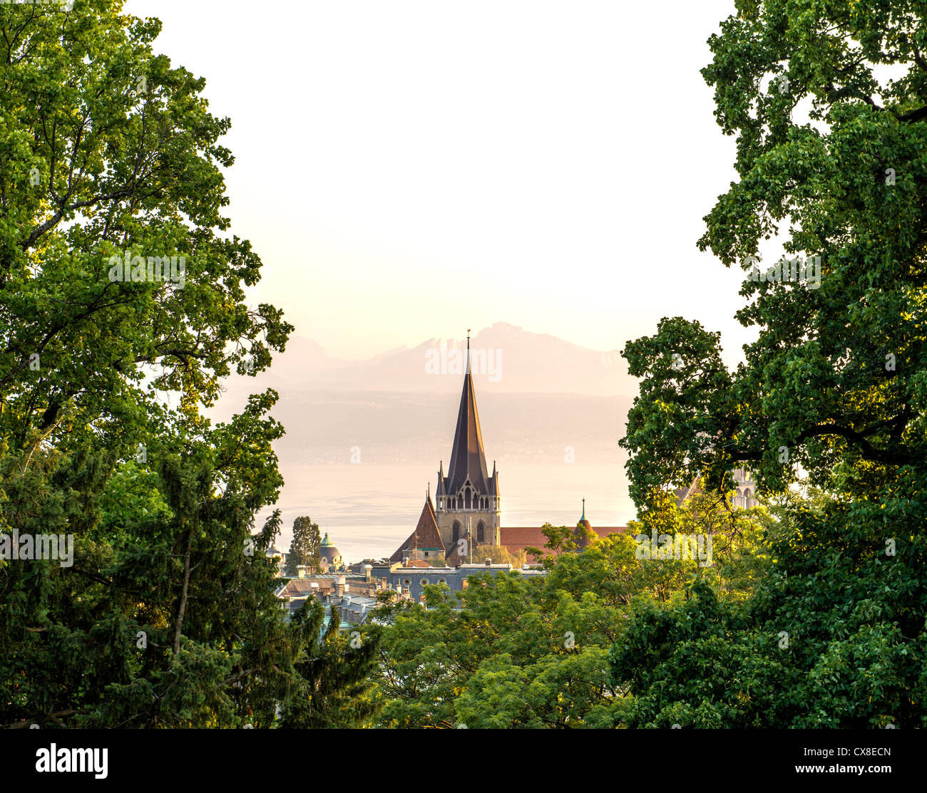 Vista della città Svizzera Lausanne svizzera Foto Stock