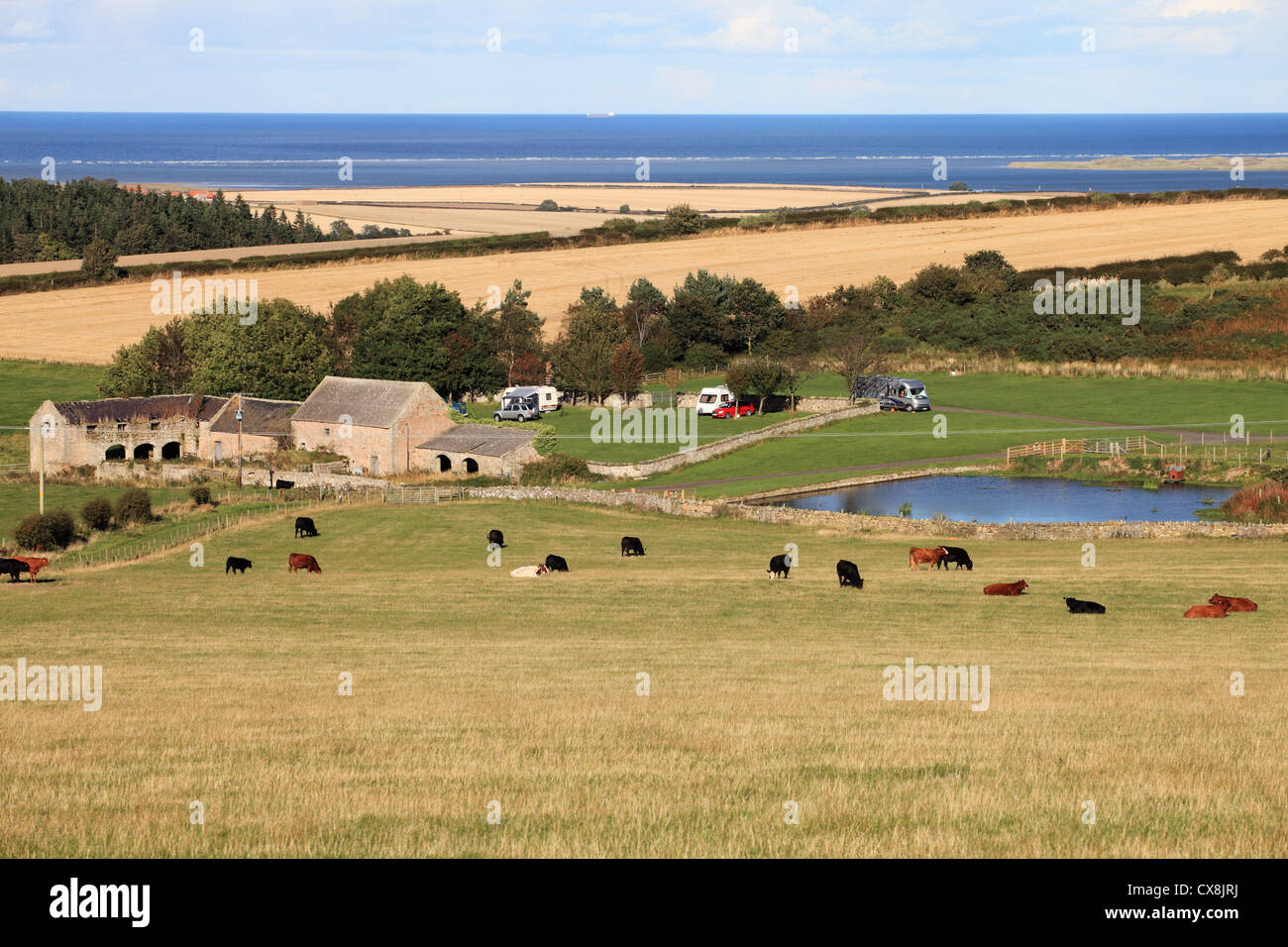 West Kyloe Mill camp site Northumberland North East England Regno Unito Foto Stock