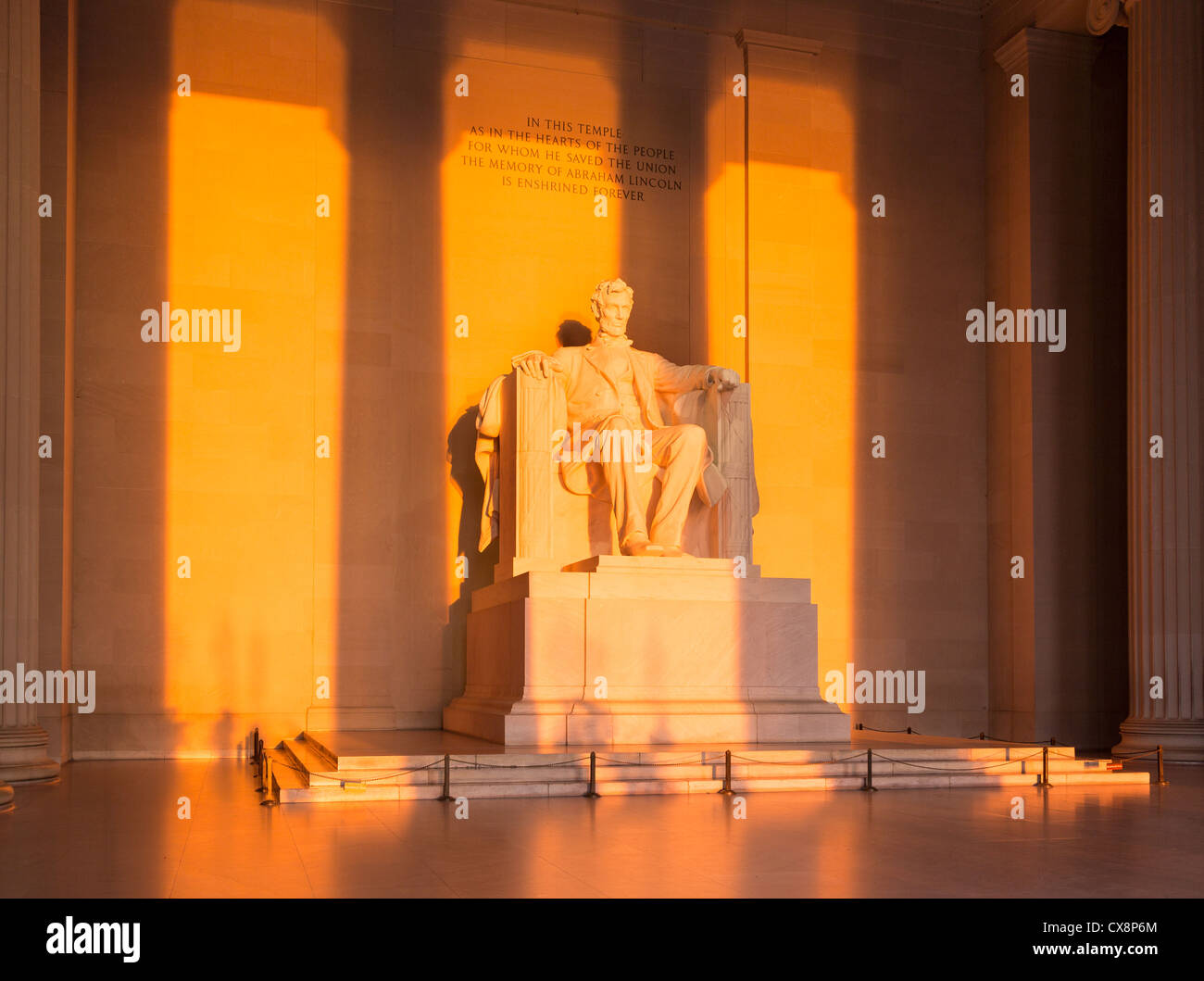 Il presidente Lincoln Memorial a Washington DC con sunrise Foto Stock