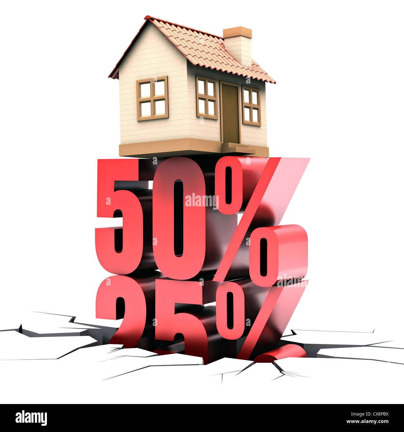 50% di sconto sulla vendita di casa. Concetto di sconto. Foto Stock