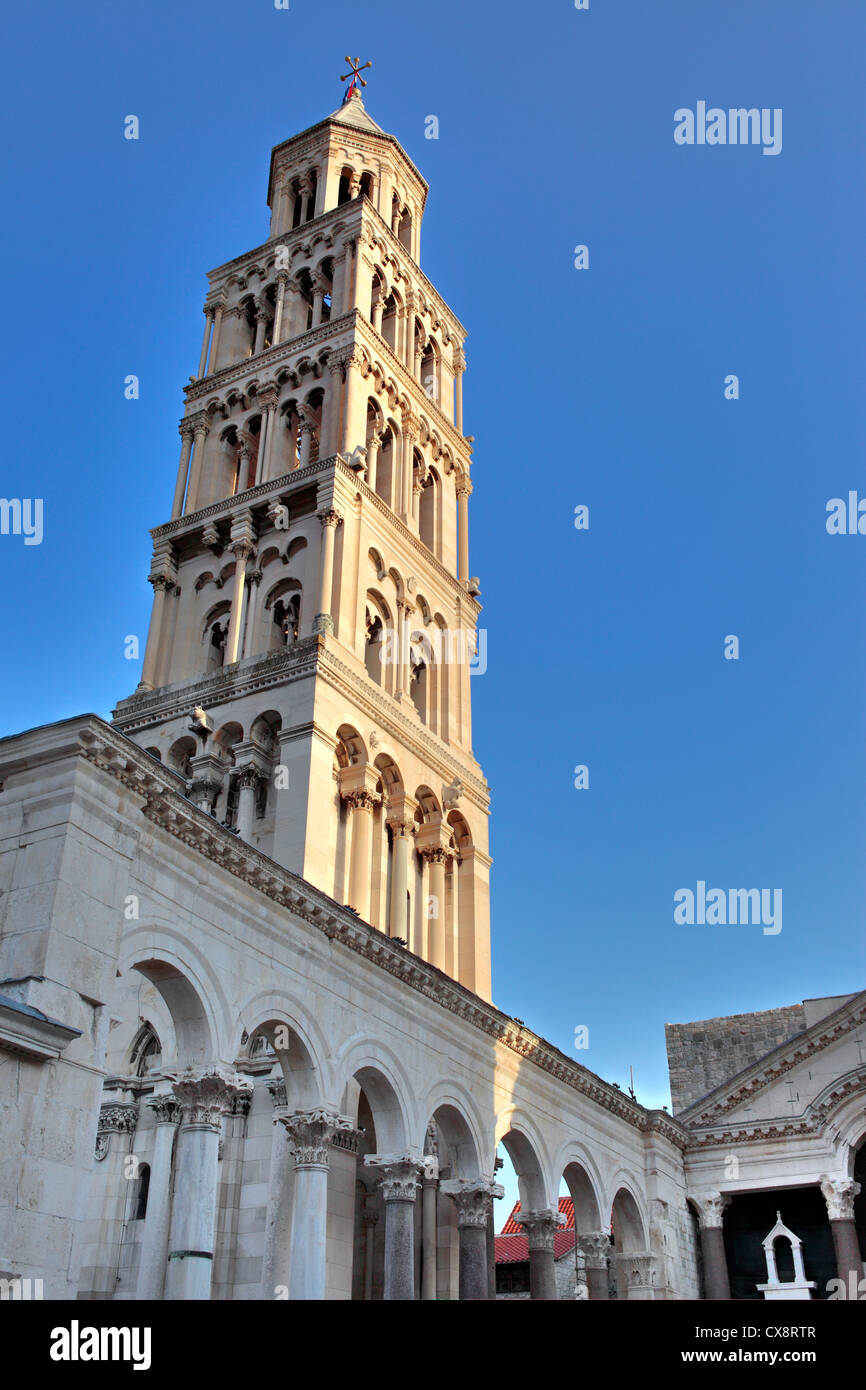 Cattedrale di San Domnio e torre campanaria, Split, Dalmazia, Croazia Foto Stock