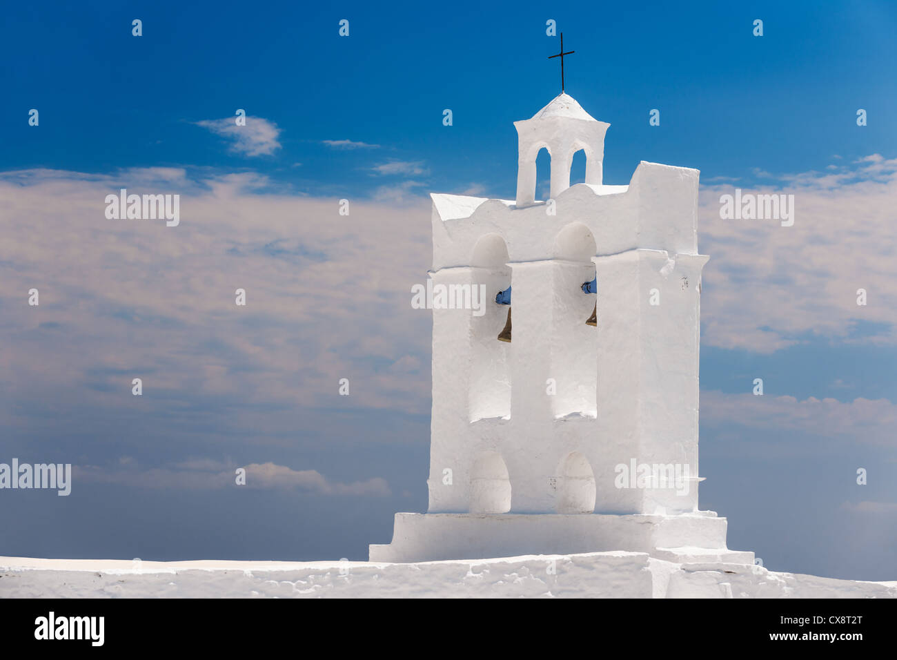 Belfry e da una cappella sulla isola di Sifnos Foto Stock