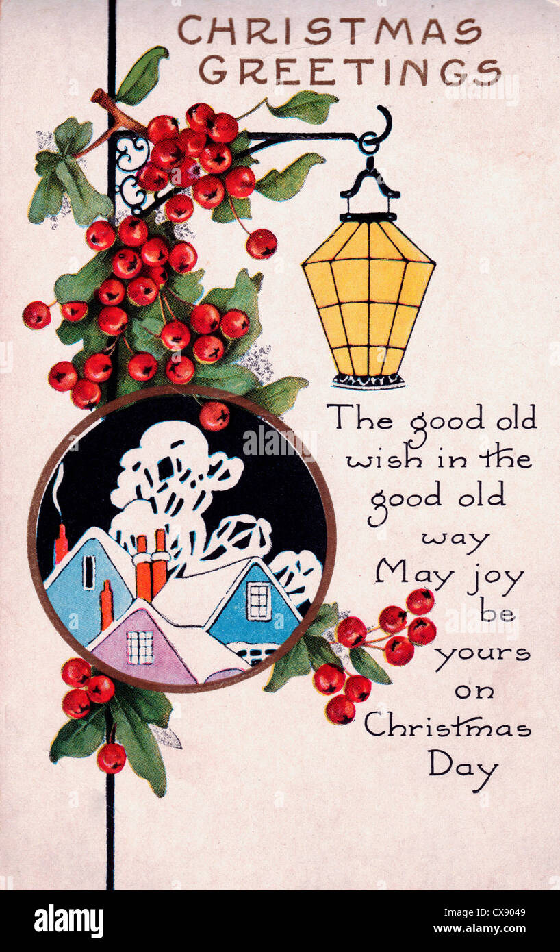 Auguri di Natale - il buon vecchio auspicio nel buon vecchio modo, gioia può essere vostro il giorno di Natale Foto Stock