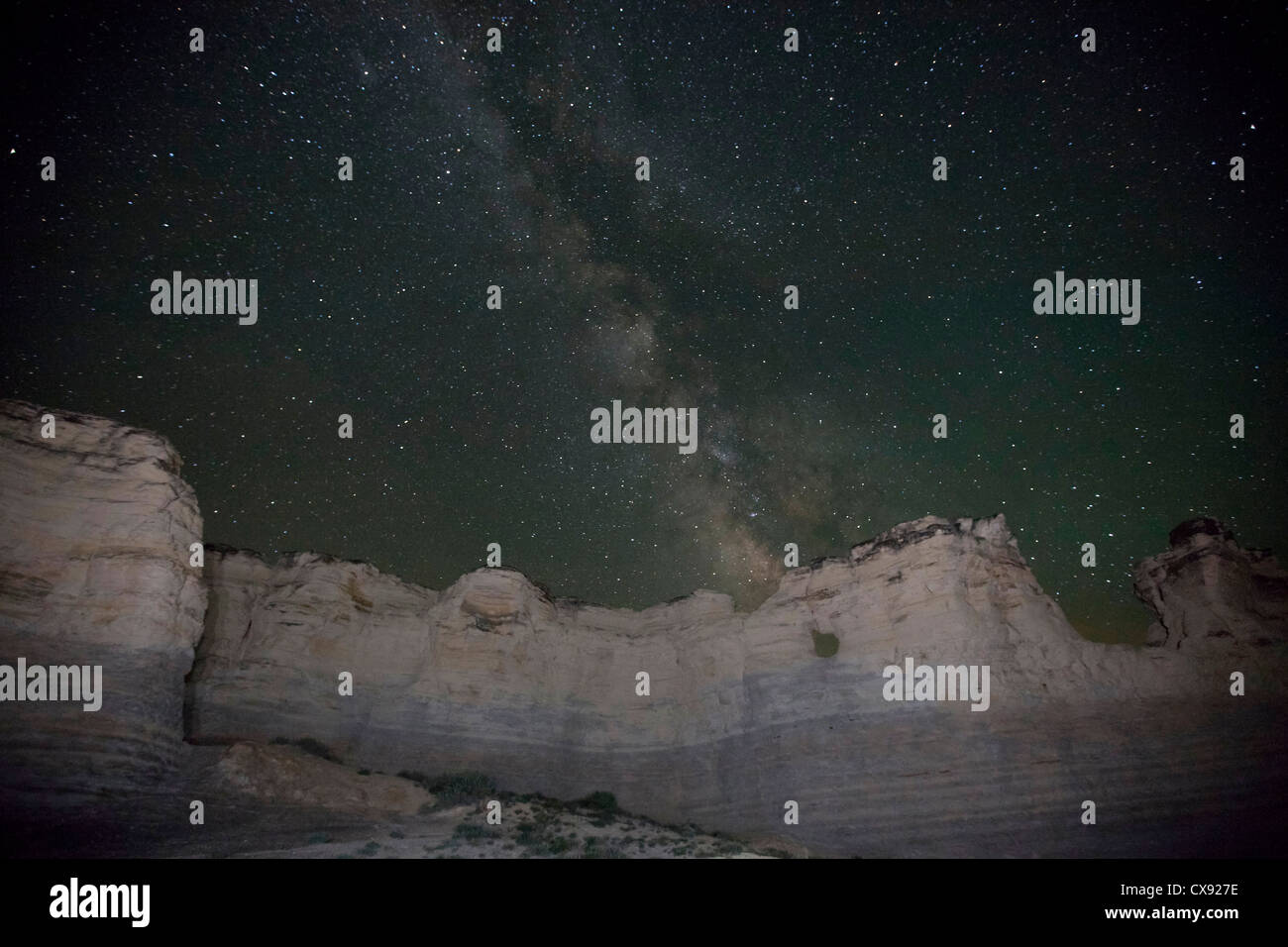 Le formazioni rocciose a monumento rocce, Chalk piramidi, Gove County, Kansas, STATI UNITI D'AMERICA Foto Stock