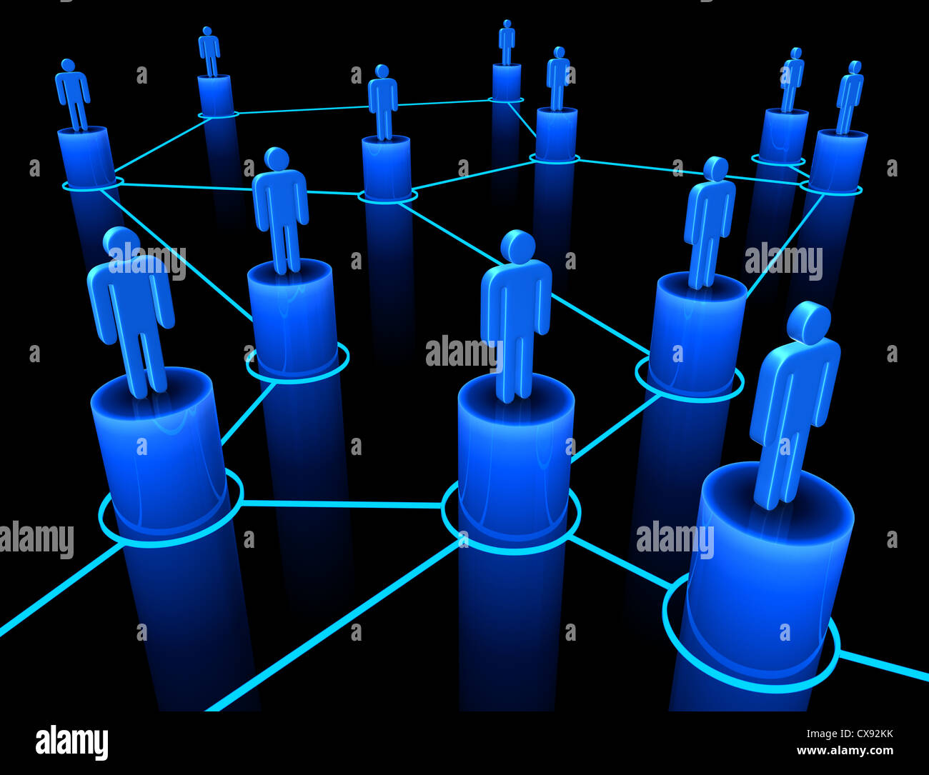 Persone interconnessi sul concetto di team, unione e comunicazione. Foto Stock
