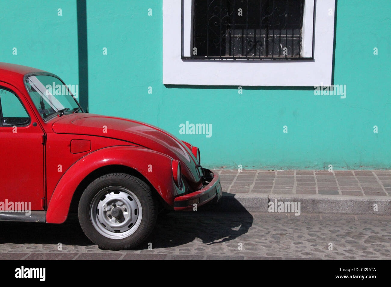 Red Volkswagen in Messico Foto Stock