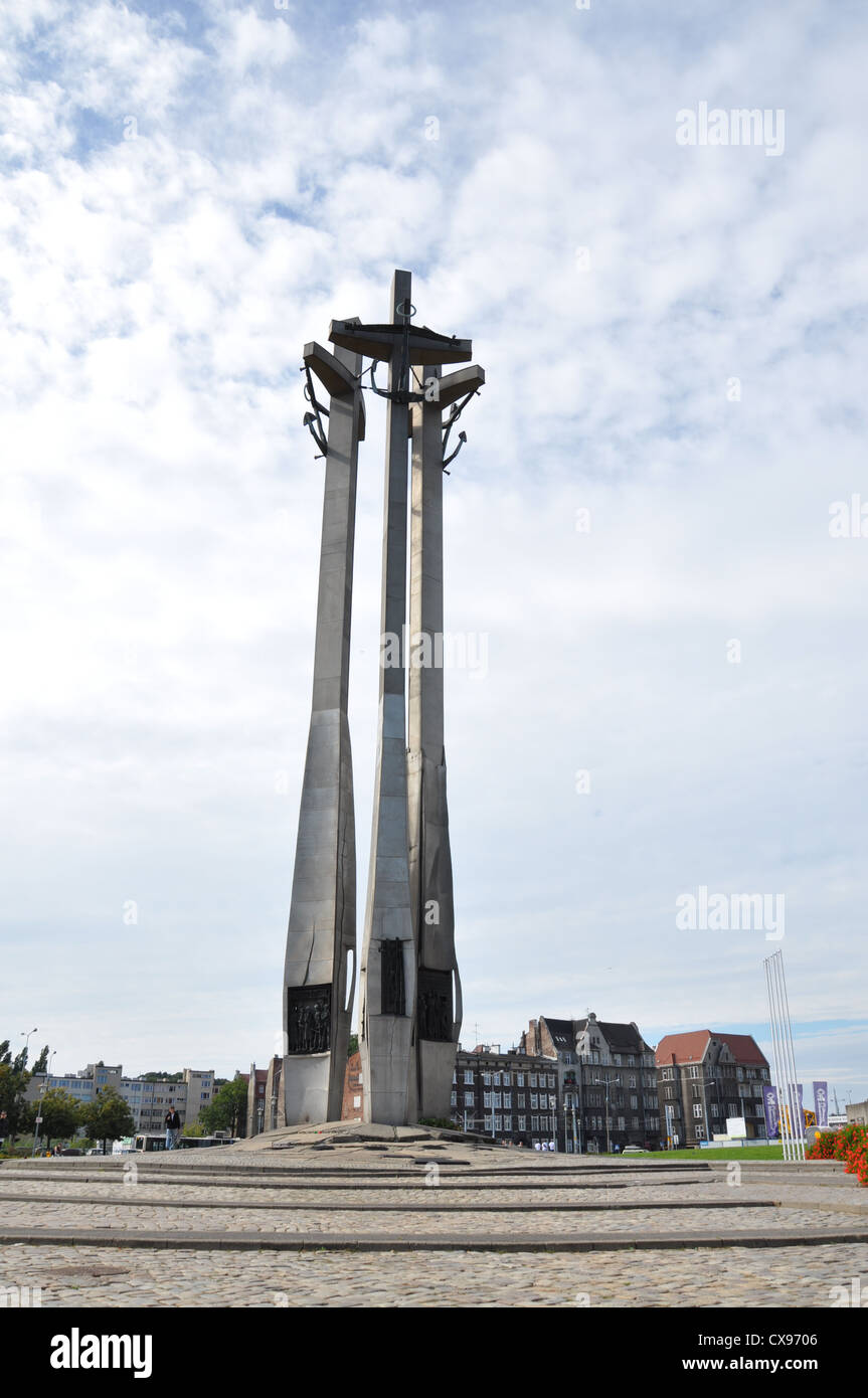 Monumento ai Caduti i lavoratori del cantiere di 1970 a Danzica Polonia Foto Stock