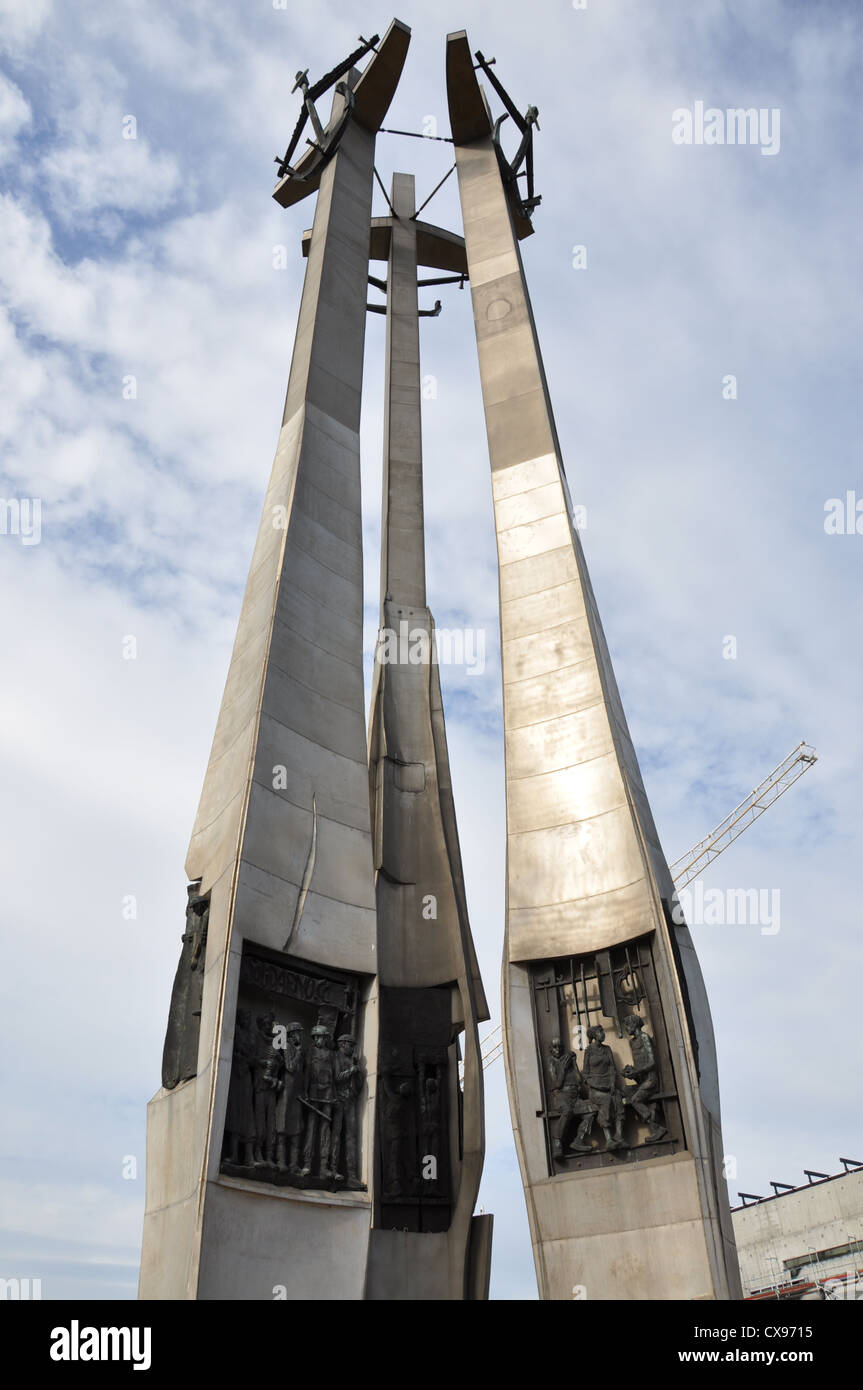 Monumento ai Caduti i lavoratori del cantiere di 1970 a Danzica Polonia Foto Stock