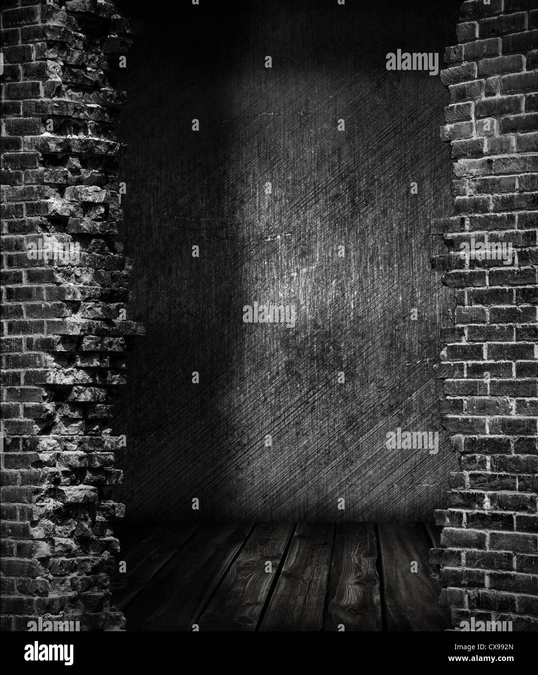 Grunge dark room Foto Stock