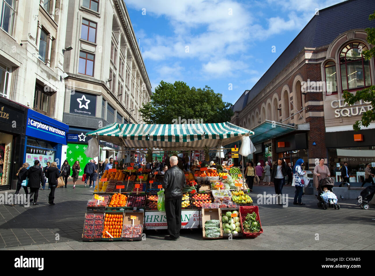 Parker Street zona pedonale in Liverpool, L1 vicino Moorfields Station, Merseyside, Regno Unito Foto Stock