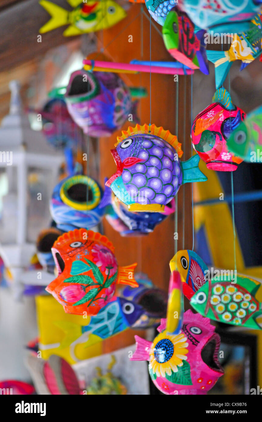 Faccia il pesce in ceramica in Cozumel - Messico Foto Stock