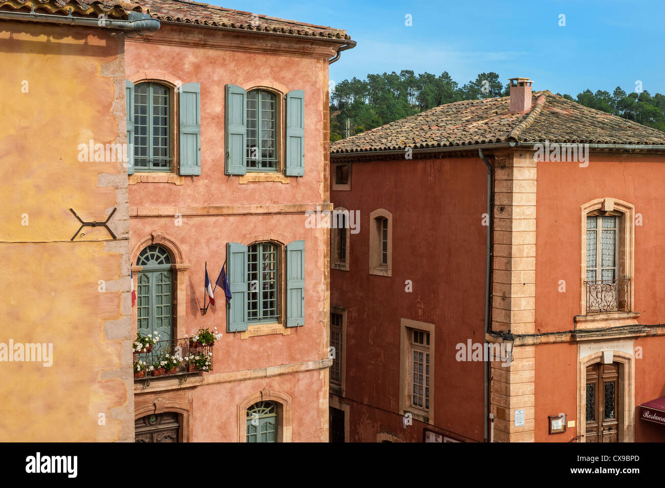 Roussillon Villaggio, Vaucluse Provence, Francia Foto Stock