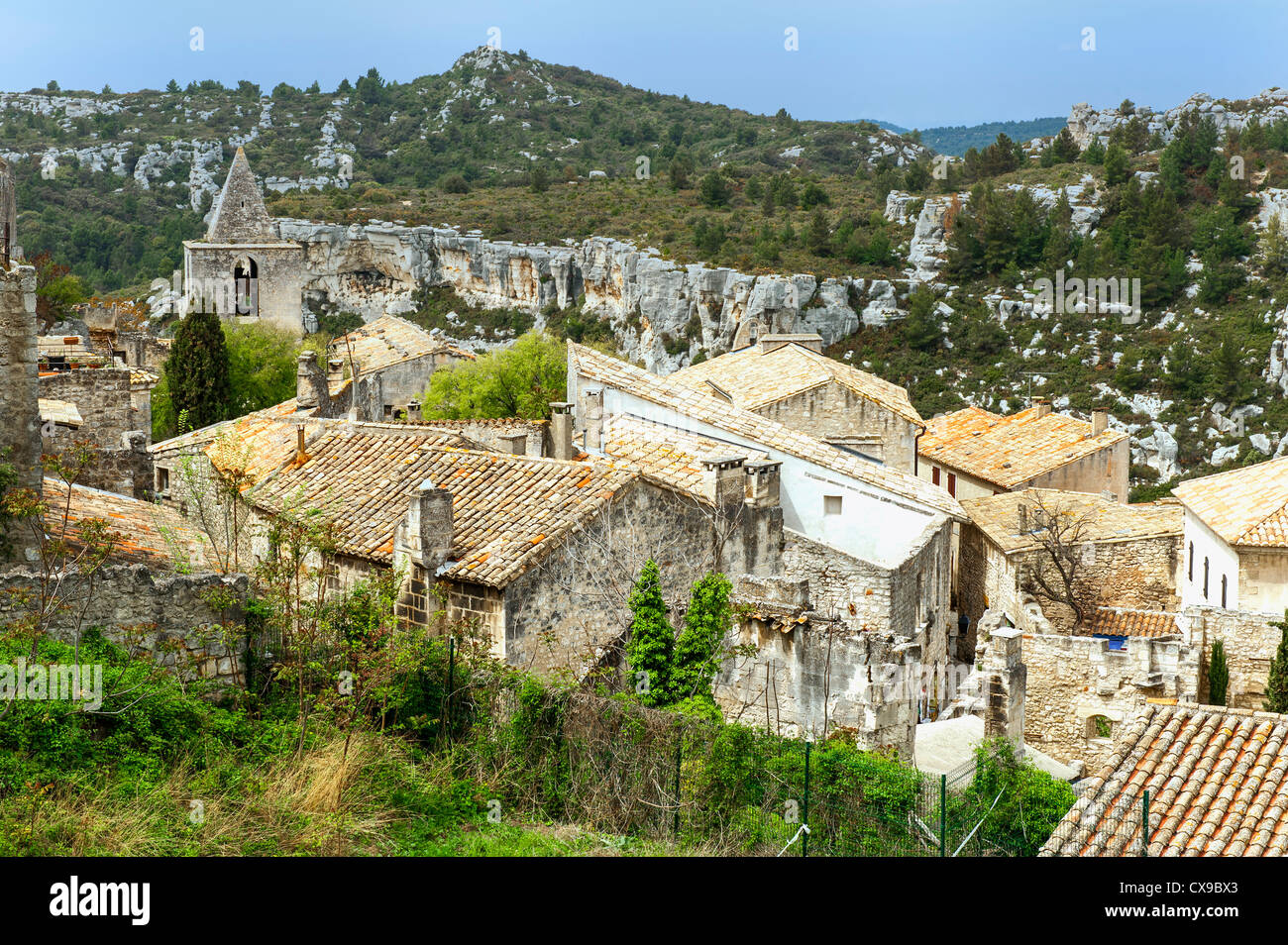 Les Baux de Provence village, Bouches du Rhône, Provenza, Francia Foto Stock