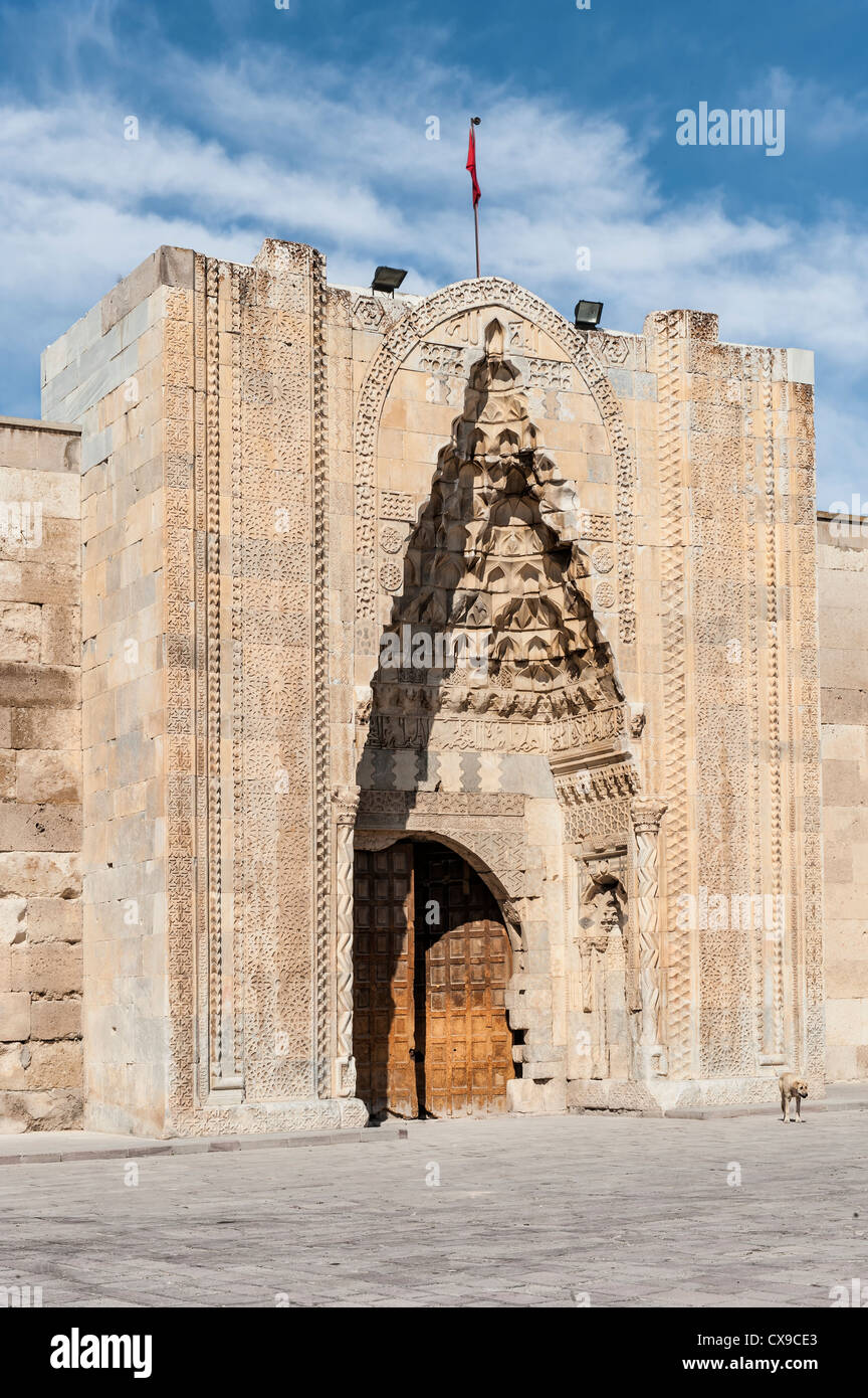 Sultanhani caravanserai sulla ex Silk Road, Sultanhani, Anatolia, Turchia Foto Stock