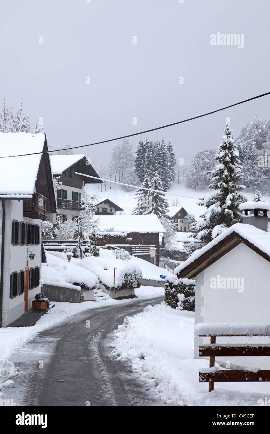 Chalet in La neve, Schruns, Austria Foto Stock