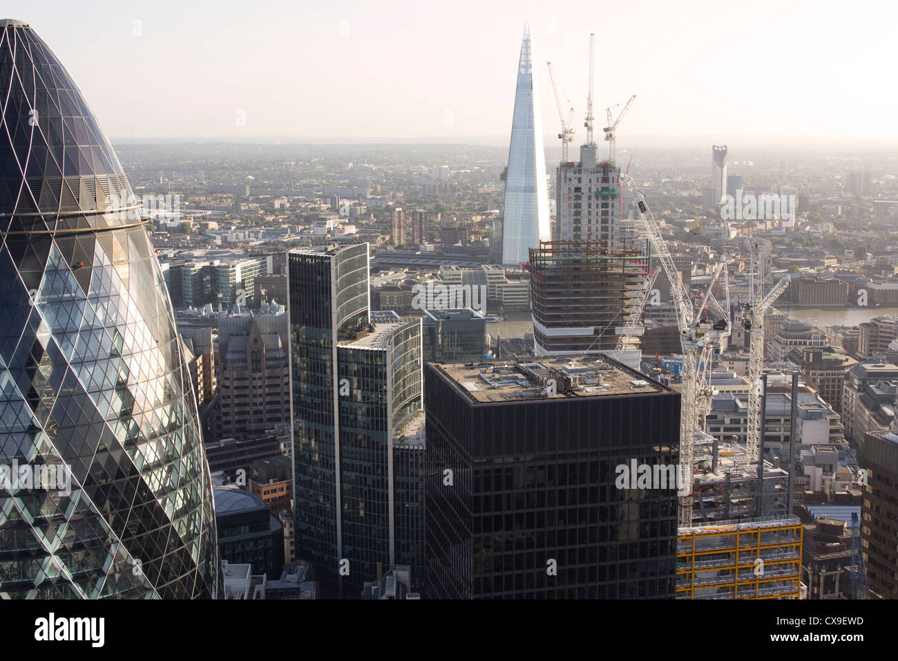 Vista di Londra dal quarantesimo piano di Heron Tower - City of London Foto Stock